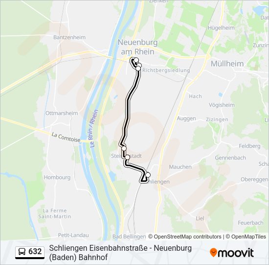 632 Bus Line Map