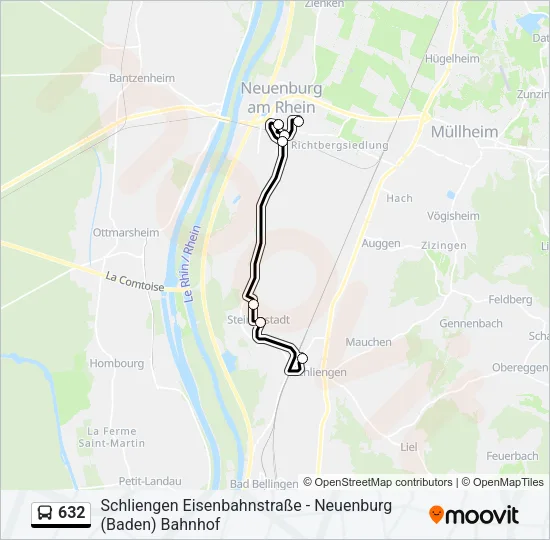 632 Bus Line Map