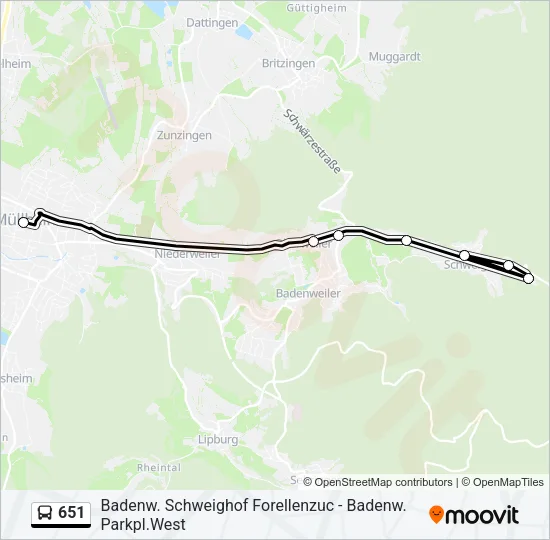 651 Bus Line Map