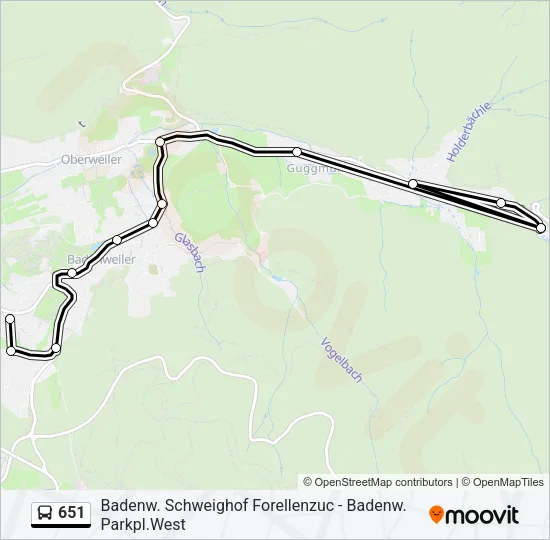 651 Bus Line Map