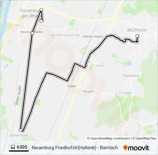 630S Bus Line Map