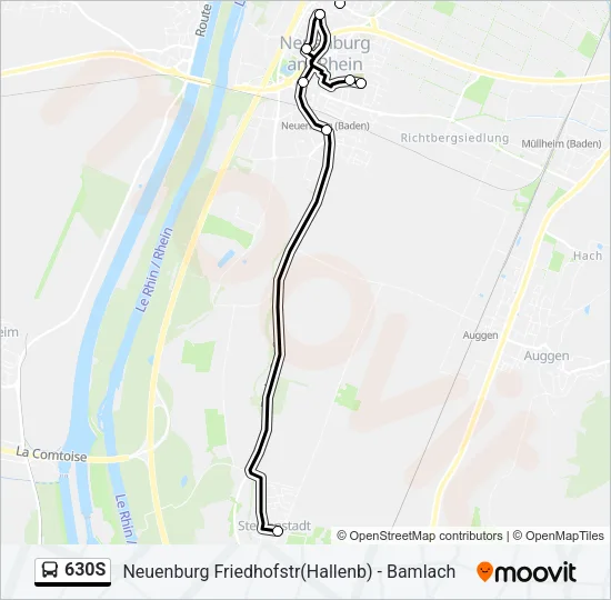 630S Bus Line Map