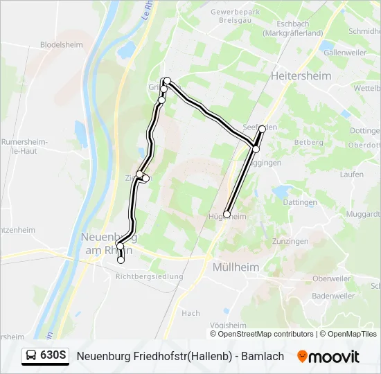 630S Bus Line Map