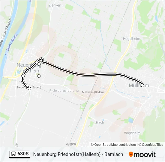 630S Bus Line Map