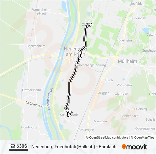 630S Bus Line Map