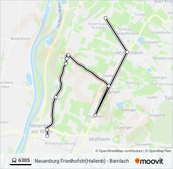630S Bus Line Map