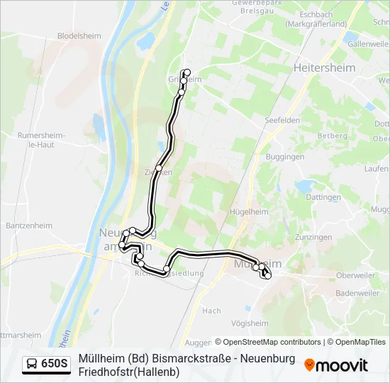 650S Bus Line Map