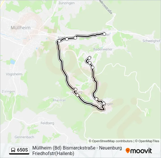 650S Bus Line Map