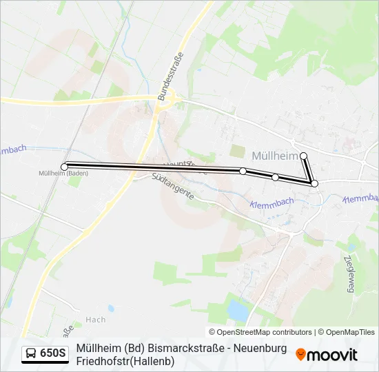 650S Bus Line Map