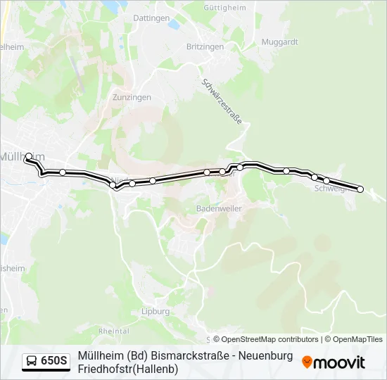 650S Bus Line Map