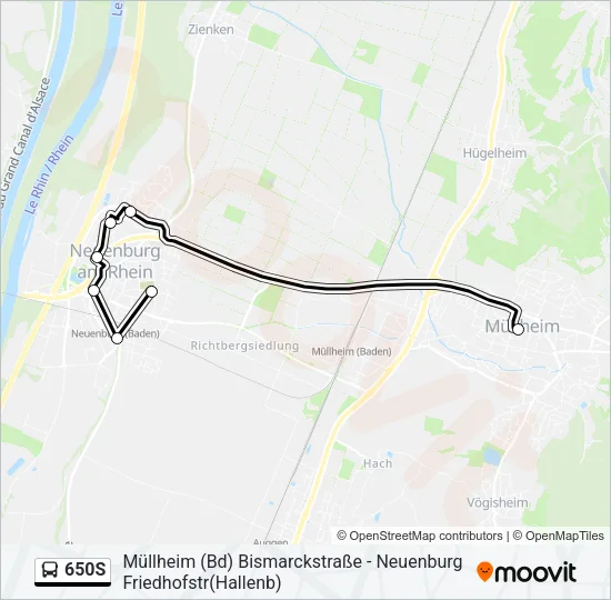650S Bus Line Map