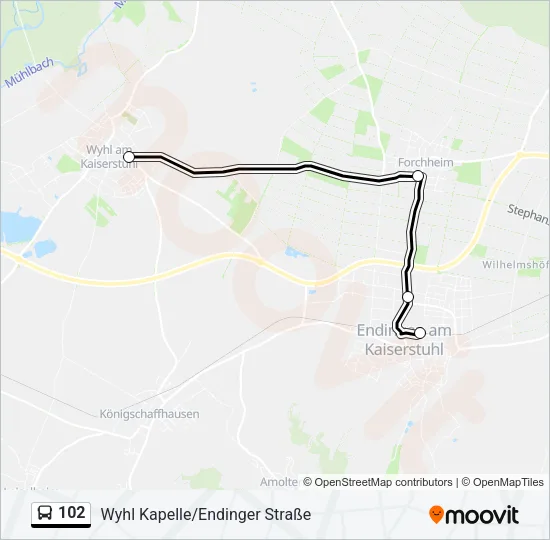 102 Bus Line Map