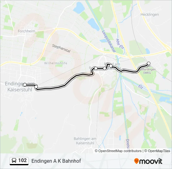102 Bus Line Map