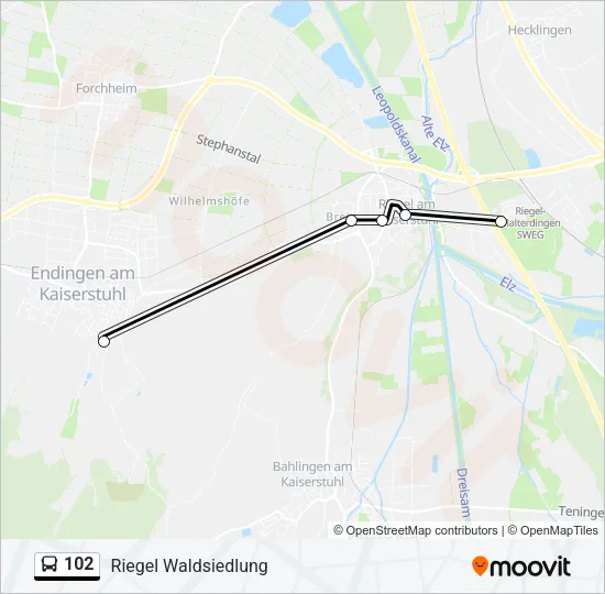 102 Bus Line Map