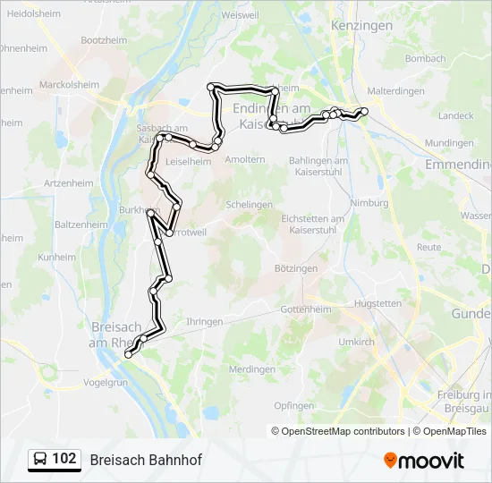 102 Bus Line Map