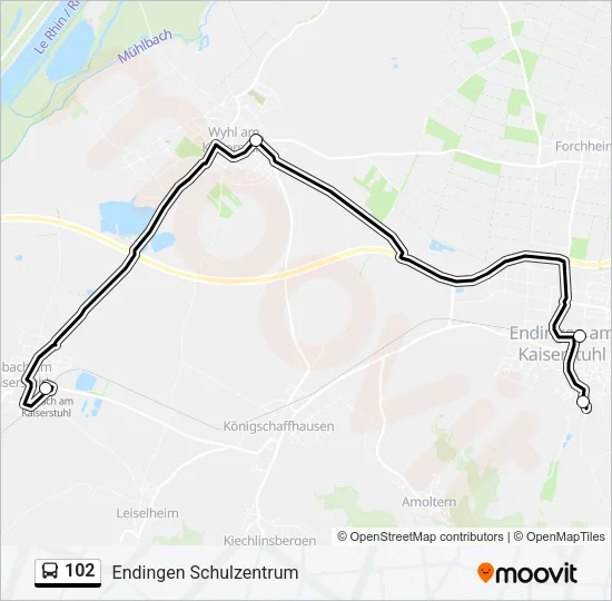 102 Bus Line Map