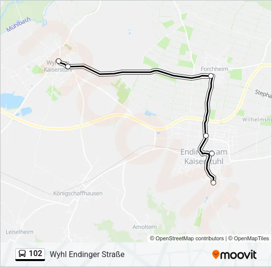 102 Bus Line Map
