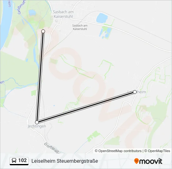 102 Bus Line Map