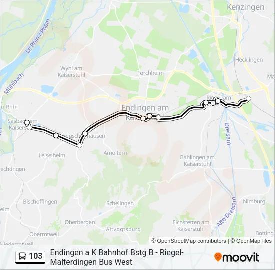 103 Bus Line Map