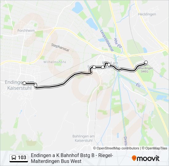 103 Bus Line Map