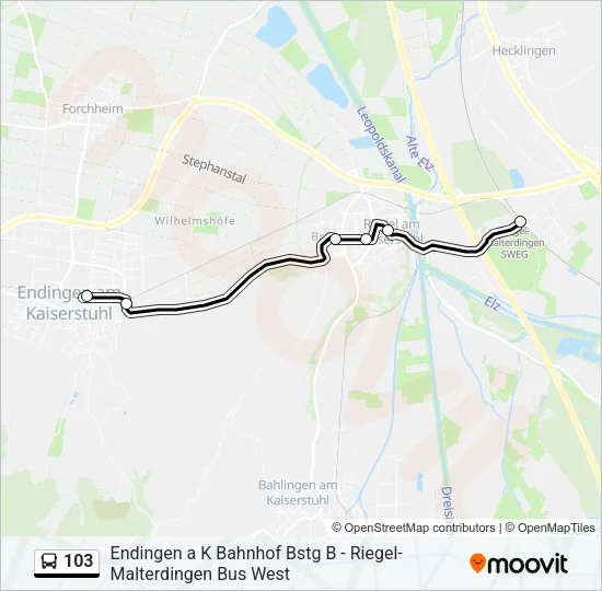 103 Bus Line Map