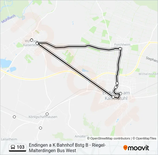 103 Bus Line Map