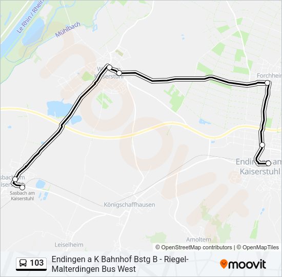 103 Bus Line Map