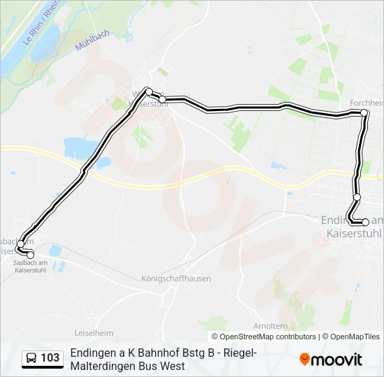 103 Bus Line Map