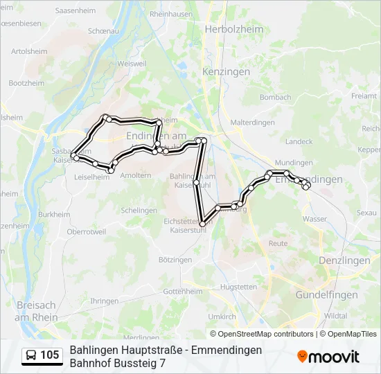 105 Bus Line Map