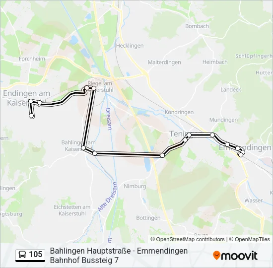 105 Bus Line Map