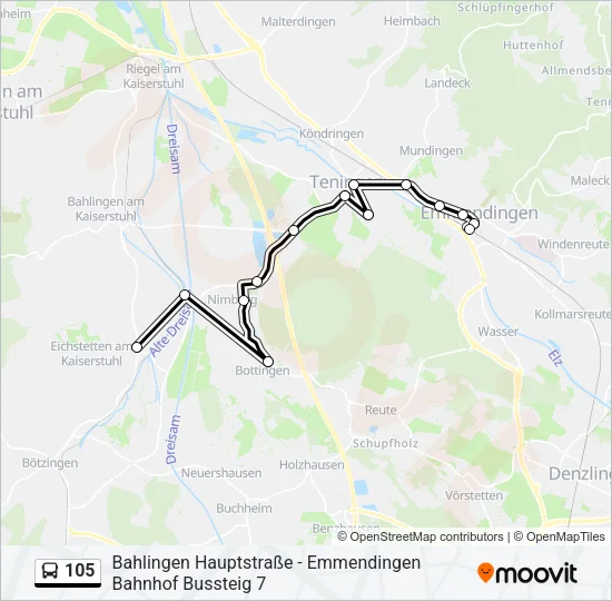 105 Bus Line Map