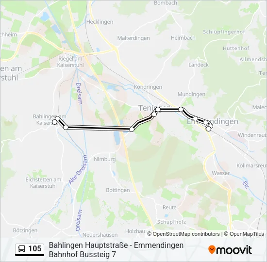 105 Bus Line Map