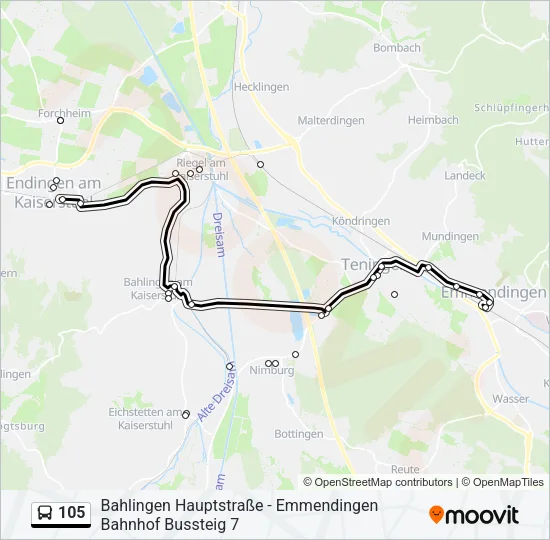 105 Bus Line Map