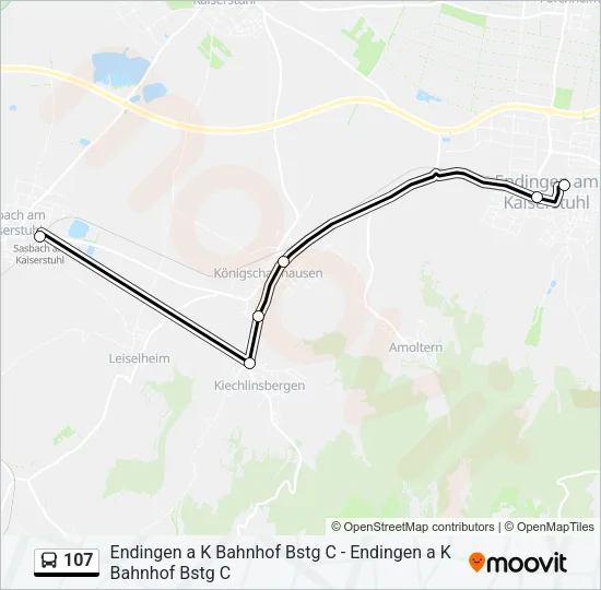107 Bus Line Map