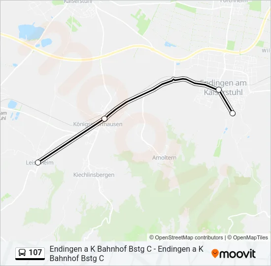 107 Bus Line Map