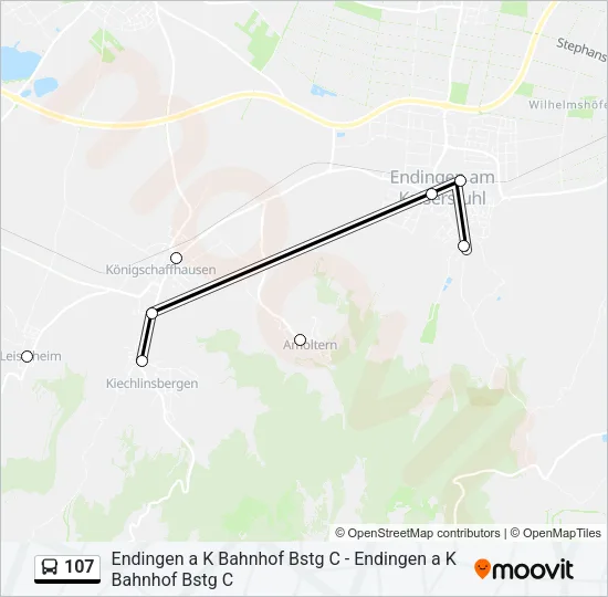 107 Bus Line Map