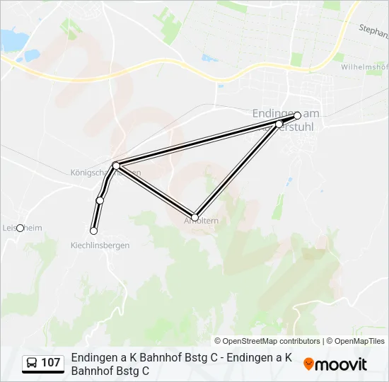 107 Bus Line Map
