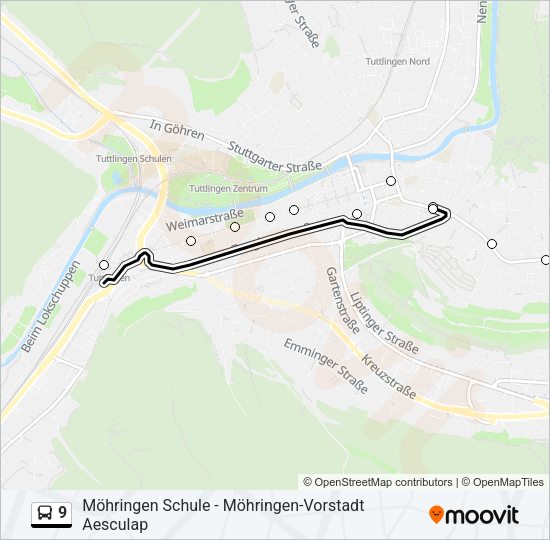 9 Bus Line Map