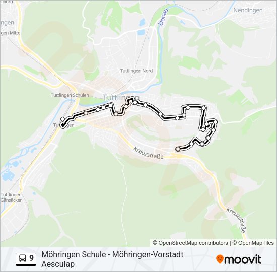 9 Bus Line Map