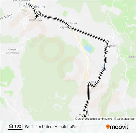102 Bus Line Map