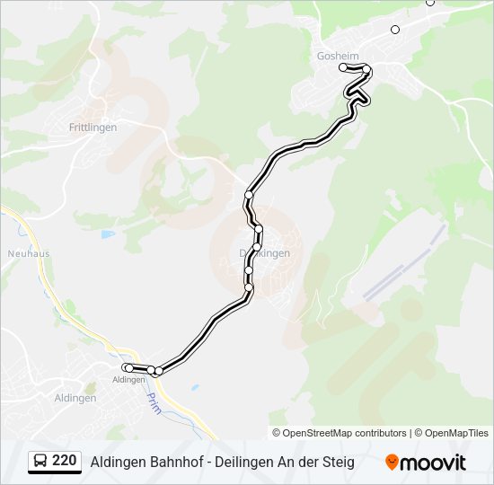 220 Bus Line Map