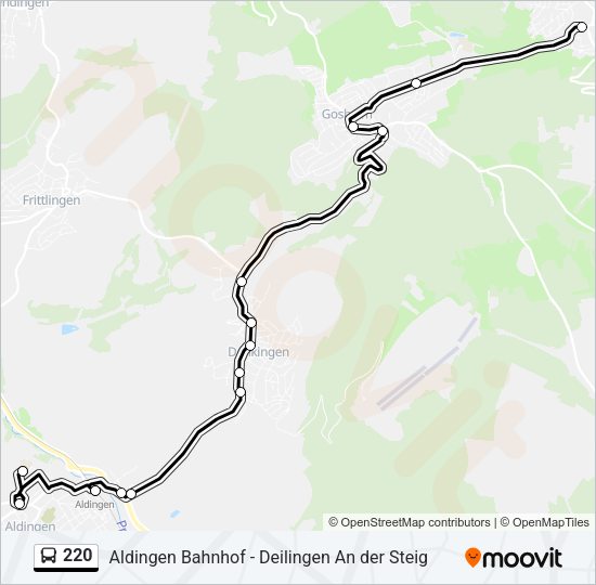 220 Bus Line Map