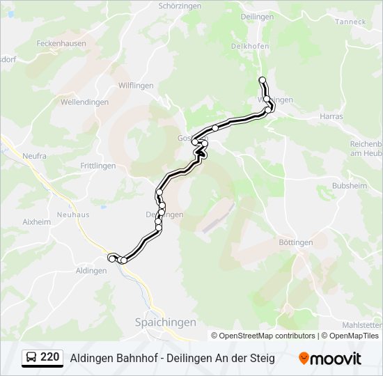 220 Bus Line Map