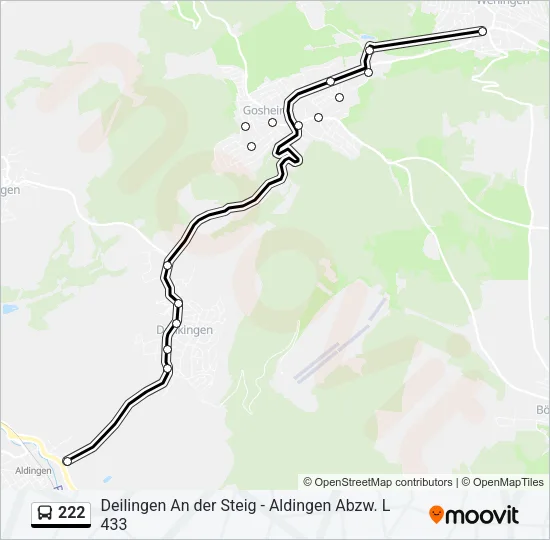 222 Bus Line Map
