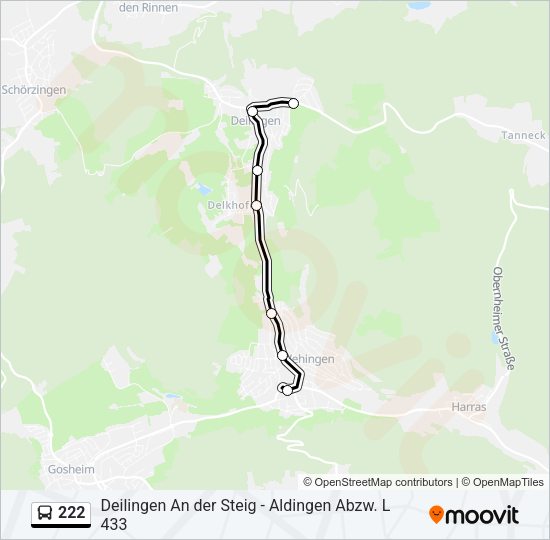 222 Bus Line Map