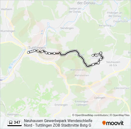 347 Bus Line Map