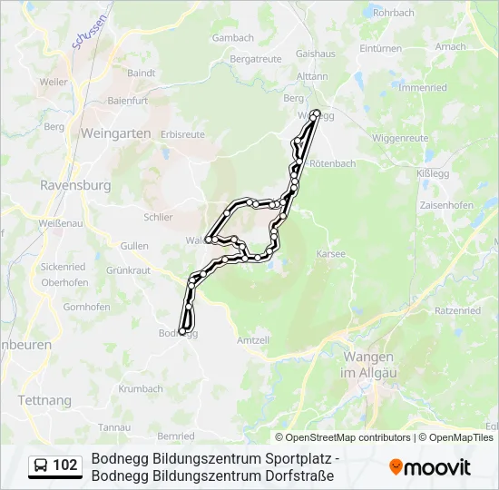 102 Bus Line Map