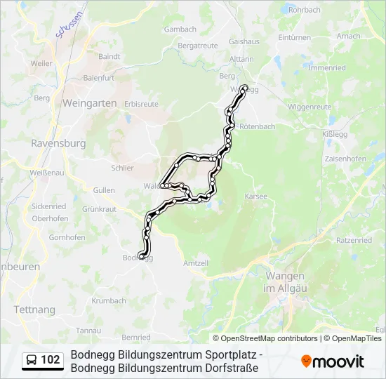 102 Bus Line Map