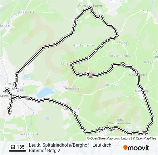 135 Bus Line Map