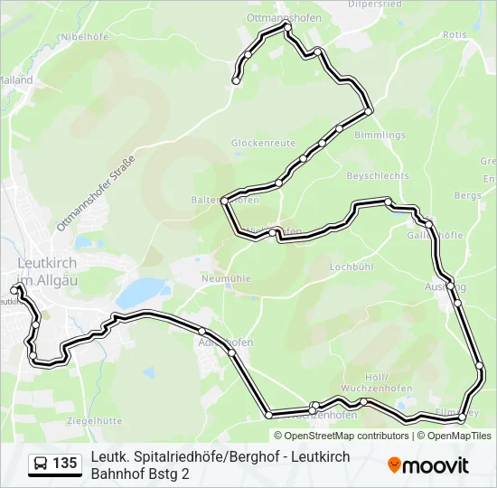 135 Bus Line Map